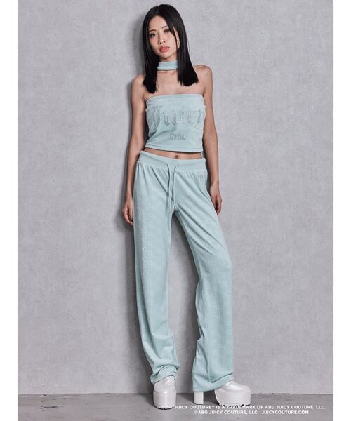 JUICY COUTURE（ジューシークチュール）の「GYDA×Juicy Couture GG JC Emboss Big Bling Velour Bustier（チューブトップ・レディース・ピンク/ブラック/ミント・FREE）」の5枚目の写真