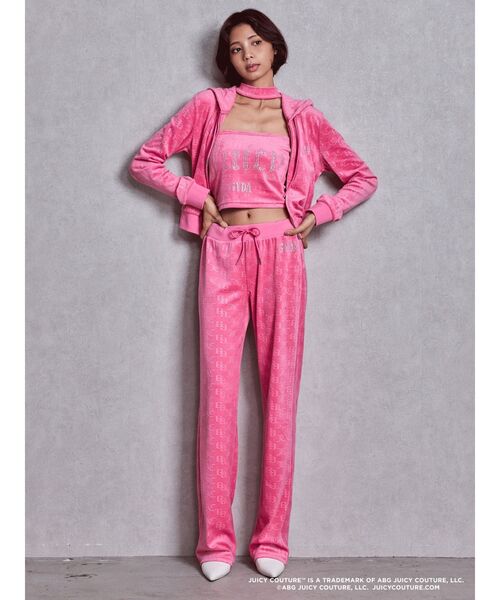 JUICY COUTURE（ジューシークチュール）の「GYDA×Juicy Couture GG JC Emboss Big Bling Velour Bustier（チューブトップ・レディース・ピンク/ブラック/ミント・FREE）」の11枚目の写真