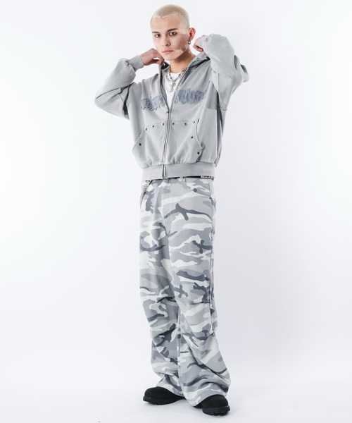 SHORT ROUND(ショートラウンド)の「SHORT ROUND/【26年春新作】ブリーチハトメZIPパーカー(パーカー・メンズ・グレー/ブラック系その他・MEDIUM/LARGE)」の7枚目の写真