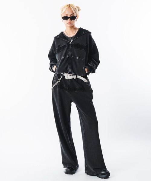 SHORT ROUND(ショートラウンド)の「SHORT ROUND/【26年春新作】ブリーチハトメZIPパーカー(パーカー・メンズ・グレー/ブラック系その他・MEDIUM/LARGE)」の6枚目の写真