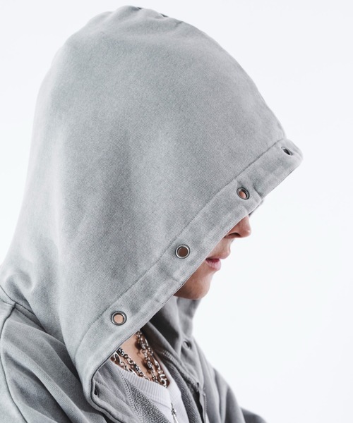 SHORT ROUND(ショートラウンド)の「SHORT ROUND/【26年春新作】ブリーチハトメZIPパーカー(パーカー・メンズ・グレー/ブラック系その他・MEDIUM/LARGE)」の9枚目の写真