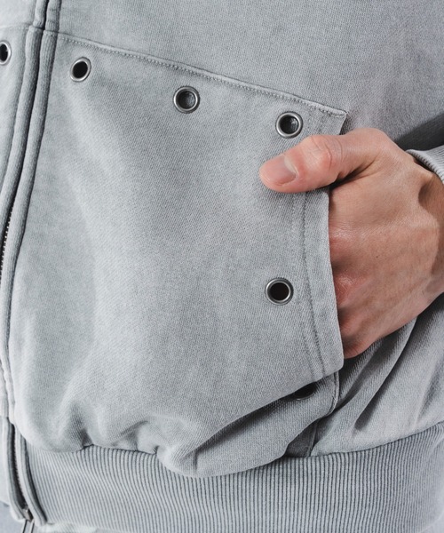 SHORT ROUND(ショートラウンド)の「SHORT ROUND/【26年春新作】ブリーチハトメZIPパーカー(パーカー・メンズ・グレー/ブラック系その他・MEDIUM/LARGE)」の10枚目の写真