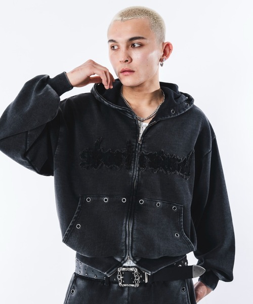 SHORT ROUND(ショートラウンド)の「SHORT ROUND/【26年春新作】ブリーチハトメZIPパーカー(パーカー・メンズ・グレー/ブラック系その他・MEDIUM/LARGE)」の16枚目の写真