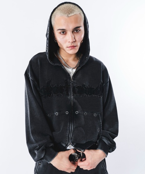 SHORT ROUND(ショートラウンド)の「SHORT ROUND/【26年春新作】ブリーチハトメZIPパーカー(パーカー・メンズ・グレー/ブラック系その他・MEDIUM/LARGE)」の19枚目の写真