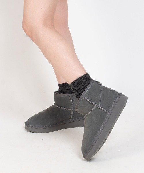 EMU Australia(エミューオーストラリア)の「PLATFORM MICRO WOOL 2.0 / 厚底ムートンブーツ(ブーツ・レディース・ブラック/ブラウン/チャコール・7/8/6)」の2枚目の写真