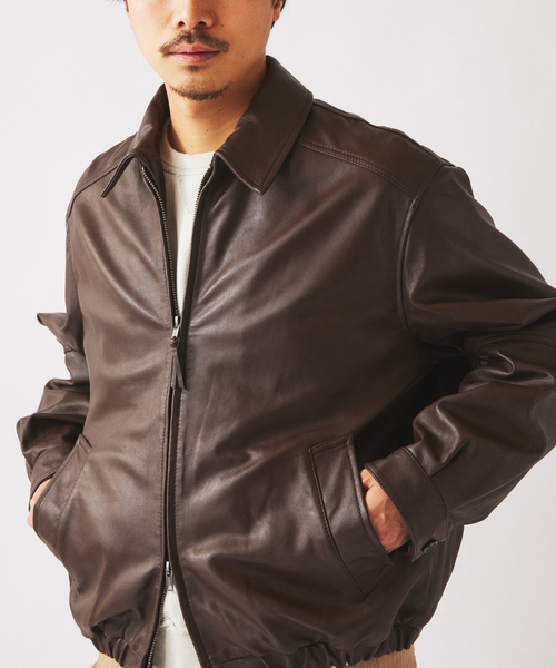 JOURNAL STANDARD relume(ジャーナルスタンダード レリューム)の「ラムレザー ジップジャケット(ライダースジャケット・メンズ・ブラック/ブラウン・MEDIUM/LARGE)」の9枚目の写真