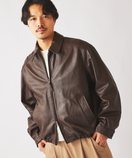 JOURNAL STANDARD relume(ジャーナルスタンダード レリューム)の「ラムレザー ジップジャケット(ライダースジャケット・メンズ・ブラック/ブラウン・MEDIUM/LARGE)」の12枚目の写真