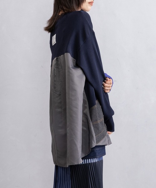 MARECHAL TERRE（マルシャルテル）の「レイヤードデザインニット（ニット/セーター・レディース・グレー/ネイビー/ブラック/アイボリー・MEDIUM）」の5枚目の写真