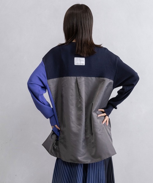 MARECHAL TERRE（マルシャルテル）の「レイヤードデザインニット（ニット/セーター・レディース・グレー/ネイビー/ブラック/アイボリー・MEDIUM）」の6枚目の写真