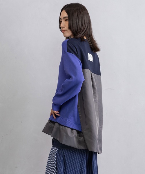 MARECHAL TERRE（マルシャルテル）の「レイヤードデザインニット（ニット/セーター・レディース・グレー/ネイビー/ブラック/アイボリー・MEDIUM）」の7枚目の写真