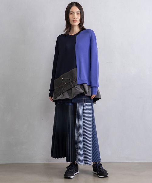 MARECHAL TERRE（マルシャルテル）の「レイヤードデザインニット（ニット/セーター・レディース・グレー/ネイビー/ブラック/アイボリー・MEDIUM）」の10枚目の写真