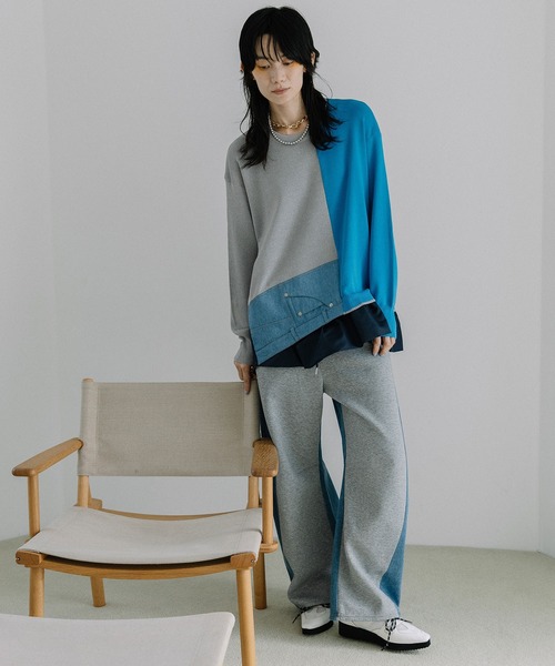 MARECHAL TERRE（マルシャルテル）の「レイヤードデザインニット（ニット/セーター・レディース・グレー/ネイビー/ブラック/アイボリー・MEDIUM）」の11枚目の写真