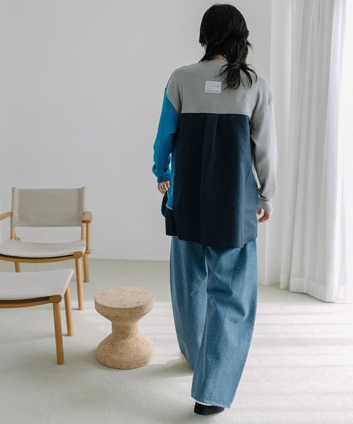 MARECHAL TERRE（マルシャルテル）の「レイヤードデザインニット（ニット/セーター・レディース・グレー/ネイビー/ブラック/アイボリー・MEDIUM）」の12枚目の写真