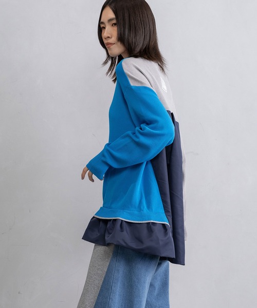 MARECHAL TERRE（マルシャルテル）の「レイヤードデザインニット（ニット/セーター・レディース・グレー/ネイビー/ブラック/アイボリー・MEDIUM）」の16枚目の写真