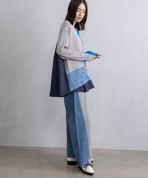 MARECHAL TERRE（マルシャルテル）の「レイヤードデザインニット（ニット/セーター・レディース・グレー/ネイビー/ブラック/アイボリー・MEDIUM）」の18枚目の写真