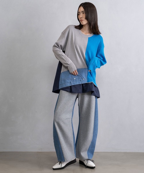 MARECHAL TERRE（マルシャルテル）の「レイヤードデザインニット（ニット/セーター・レディース・グレー/ネイビー/ブラック/アイボリー・MEDIUM）」の19枚目の写真