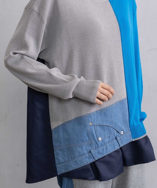 MARECHAL TERRE（マルシャルテル）の「レイヤードデザインニット（ニット/セーター・レディース・グレー/ネイビー/ブラック/アイボリー・MEDIUM）」の22枚目の写真