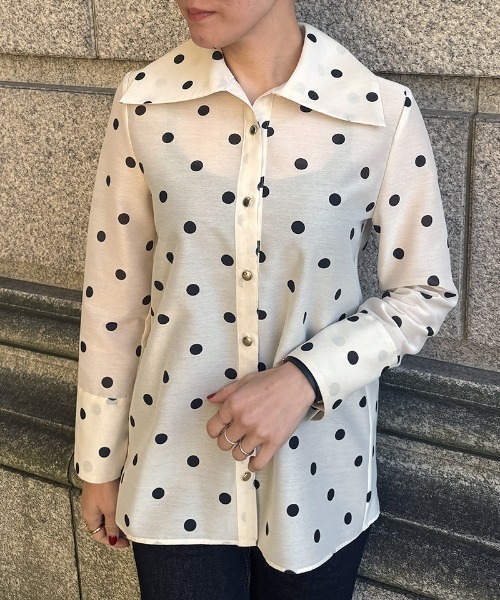 JENNE（ジェンヌ）の「日本製ラグジュアリードットブラウス（北陸生産生地）（その他トップス・レディース・ネイビー/ブラック/アイボリー・SMALL/MEDIUM/LARGE/X-LARGE）」の20枚目の写真