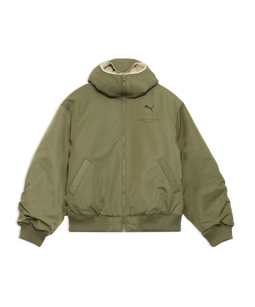 PUMA(プーマ)の「PUMA プーマ ユニセックス PUMA x モンスターハンターワイルズ アイルー リバ(ナイロンジャケット・メンズ・ブラック/カーキ・X-SMALL/SMALL/LARGE/MEDIUM/X-LARGE)」の14枚目の写真