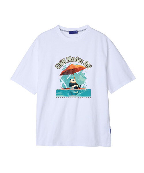 OHP(ワンハンドレッドパーセント)の「OHPxGOODD チルモードオン セミオーバー 半袖Tシャツ(Tシャツ/カットソー・メンズ・ホワイト/ブラック・LARGE/X-LARGE/XX-LARGE/XXX-LARGE/S(90)/M(95)/XXXX-LARGE)」の1枚目の写真
