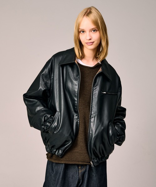 REVERSIBLE CHECK SYNTHETIC BLOUSON / リバーシブルチェック合皮