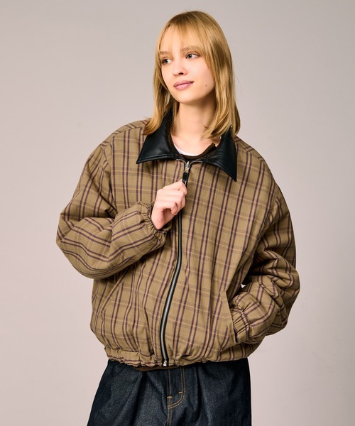 WETTEMPT(ウィテンプト)の「REVERSIBLE CHECK SYNTHETIC BLOUSON / リバーシブルチェック合皮ブルゾン(ブルゾン・メンズ・ブラック/ダークブラウン・SMALL/MEDIUM/LARGE)」の19枚目の写真