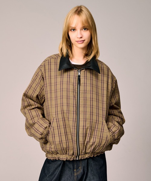 WETTEMPT(ウィテンプト)の「REVERSIBLE CHECK SYNTHETIC BLOUSON / リバーシブルチェック合皮ブルゾン(ブルゾン・メンズ・ブラック/ダークブラウン・SMALL/MEDIUM/LARGE)」の20枚目の写真