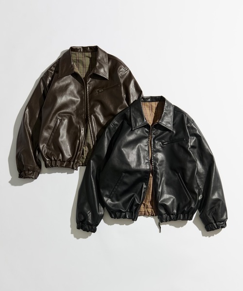 WETTEMPT REVERSIBLE CHECK BLOUSON 合皮 セール】REVERSIBLE CHECK SYNTHETIC BLOUSON / リバーシブルチェック