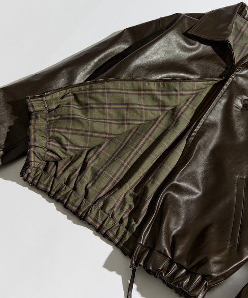 セール】REVERSIBLE CHECK SYNTHETIC BLOUSON / リバーシブルチェック