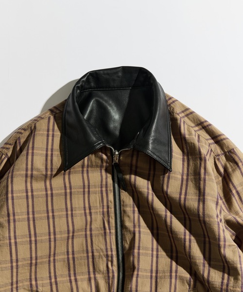 WETTEMPT(ウィテンプト)の「REVERSIBLE CHECK SYNTHETIC BLOUSON / リバーシブルチェック合皮ブルゾン(ブルゾン・メンズ・ブラック/ダークブラウン・SMALL/MEDIUM/LARGE)」の4枚目の写真