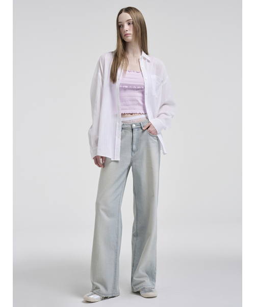 ETMON(エトモン)の「Oversized Pocket Summer Shirt, White(シャツ/ブラウス・レディース・その他・FREE)」の4枚目の写真