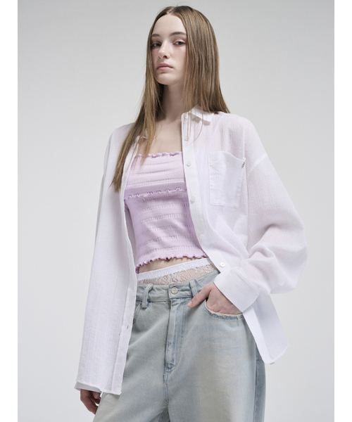ETMON(エトモン)の「Oversized Pocket Summer Shirt, White(シャツ/ブラウス・レディース・その他・FREE)」の5枚目の写真