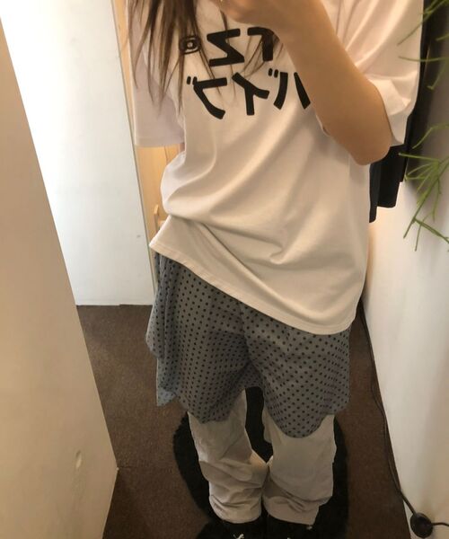 ITZAVIBE(イッザバイブ)の「MIX LOGO T SHIRT - WHITE(Tシャツ/カットソー・レディース・その他・ONE SIZE)」の10枚目の写真