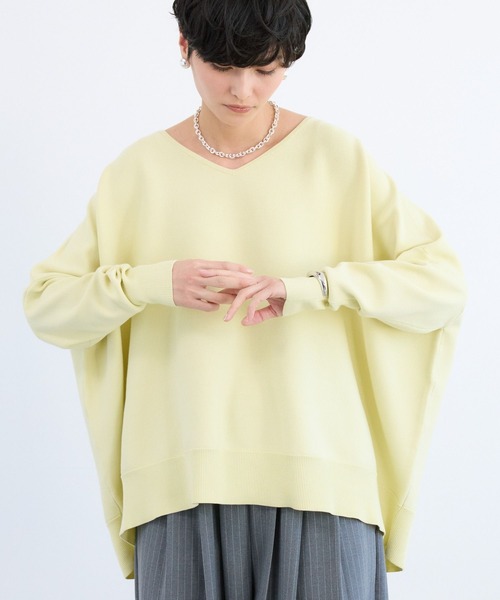 BARNYARDSTORM（バンヤードストーム）の「BARNYARDSTORM / ソフトVネックボリュームニット【WB限定カラー】（ニット/セーター・レディース・ライトブルー/オレンジ/イエロー/ネイビー/グリーン/ホワイト・FREE）」の5枚目の写真