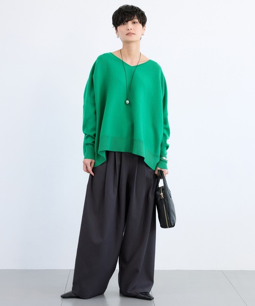 BARNYARDSTORM（バンヤードストーム）の「BARNYARDSTORM / ソフトVネックボリュームニット【WB限定カラー】（ニット/セーター・レディース・ライトブルー/オレンジ/イエロー/ネイビー/グリーン/ホワイト・FREE）」の21枚目の写真