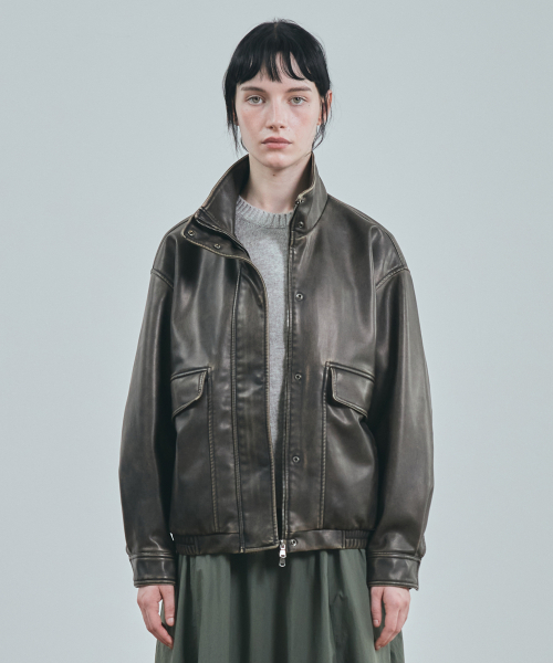UNIFORM BRIDGE(ユニフォームブリッジ)の「faux leather jacket(womens) brown(ライダースジャケット・メンズ・その他・MEDIUM)」の1枚目の写真