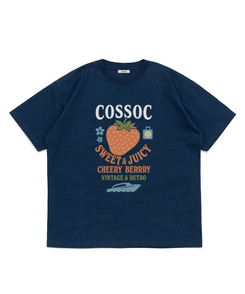 COSO(コソ)の「ジュシレトロ半袖Tシャツ (ネイビー)(Tシャツ/カットソー・レディース・ネイビー・S/M/L)」の1枚目の写真