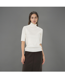 Turtle Neck Ribbed Knit _Ivory