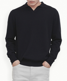 GOLDPERCENT（ゴールドパーセント）の「ビスコースソフトコージーカラーニット（ネイビー、MEN）（ポロシャツ）」