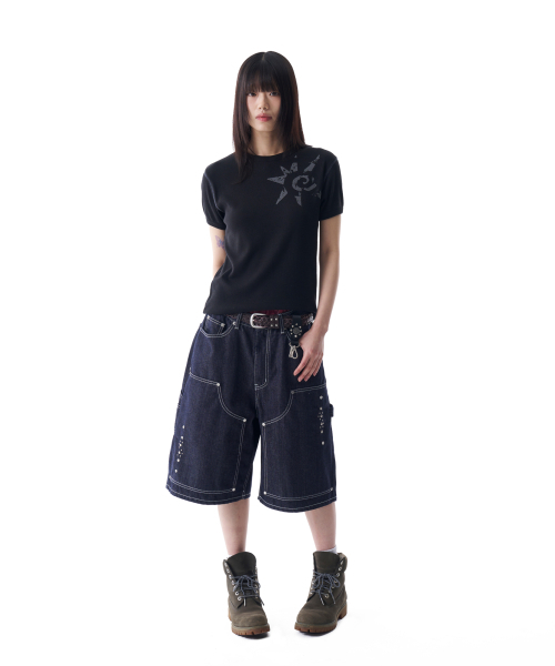 AAKAM(アーカム)の「Ribbed Star Ringer Top (Black)(Tシャツ/カットソー・レディース・その他・2/1)」の3枚目の写真