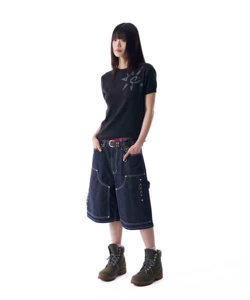 AAKAM(アーカム)の「Ribbed Star Ringer Top (Black)(Tシャツ/カットソー・レディース・その他・2/1)」の4枚目の写真