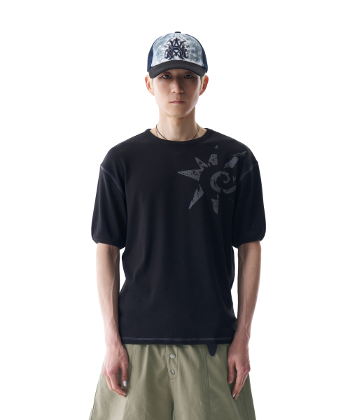 AAKAM(アーカム)の「Ribbed Star Ringer Top (Black)(Tシャツ/カットソー・レディース・その他・2/1)」の6枚目の写真