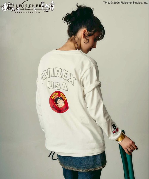 AVIREX × Betty Boop》VARSITY LOGO S/S T-SHIRT（Tシャツ/カットソー