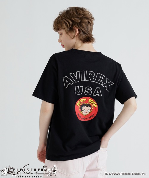 BETTY BOOP(ベティ・ブープ)の「《AVIREX × Betty Boop》VARSITY LOGO S/S T-SHIRT(Tシャツ/カットソー・レディース・オフホワイト/ブラック・F)」の2枚目の写真