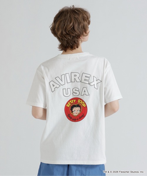 BETTY BOOP(ベティ・ブープ)の「《AVIREX × Betty Boop》VARSITY LOGO S/S T-SHIRT(Tシャツ/カットソー・レディース・オフホワイト/ブラック・F)」の3枚目の写真