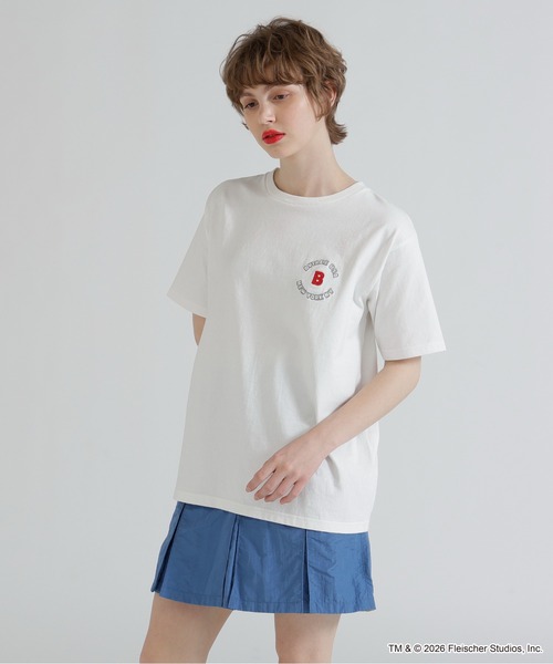 BETTY BOOP(ベティ・ブープ)の「《AVIREX × Betty Boop》VARSITY LOGO S/S T-SHIRT(Tシャツ/カットソー・レディース・オフホワイト/ブラック・F)」の4枚目の写真