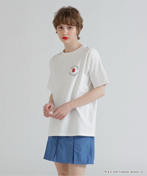 BETTY BOOP(ベティ・ブープ)の「《AVIREX × Betty Boop》VARSITY LOGO S/S T-SHIRT(Tシャツ/カットソー・レディース・オフホワイト/ブラック・F)」の5枚目の写真