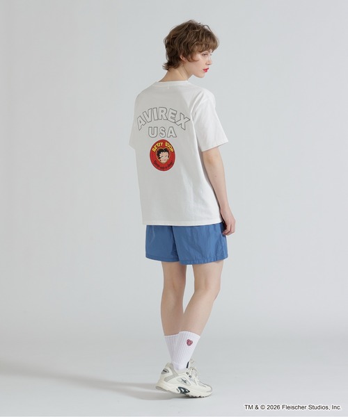 BETTY BOOP(ベティ・ブープ)の「《AVIREX × Betty Boop》VARSITY LOGO S/S T-SHIRT(Tシャツ/カットソー・レディース・オフホワイト/ブラック・F)」の7枚目の写真