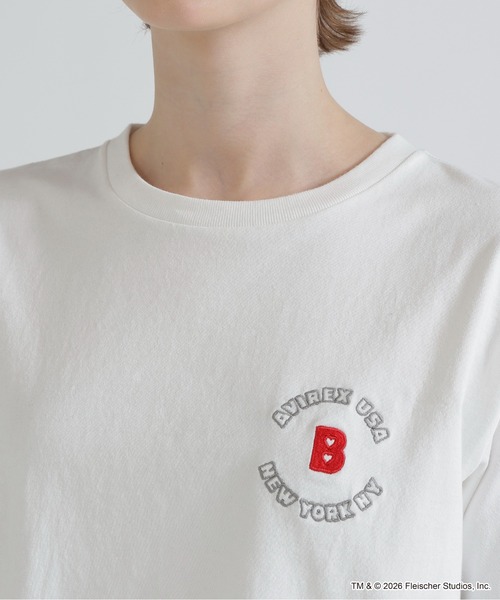BETTY BOOP(ベティ・ブープ)の「《AVIREX × Betty Boop》VARSITY LOGO S/S T-SHIRT(Tシャツ/カットソー・レディース・オフホワイト/ブラック・F)」の13枚目の写真