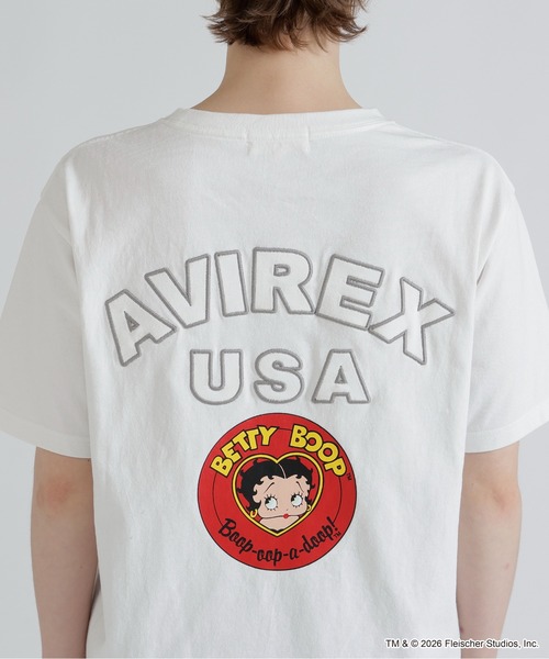 BETTY BOOP(ベティ・ブープ)の「《AVIREX × Betty Boop》VARSITY LOGO S/S T-SHIRT(Tシャツ/カットソー・レディース・オフホワイト/ブラック・F)」の16枚目の写真
